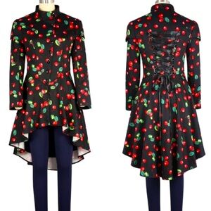 Corset Back retro high low coat